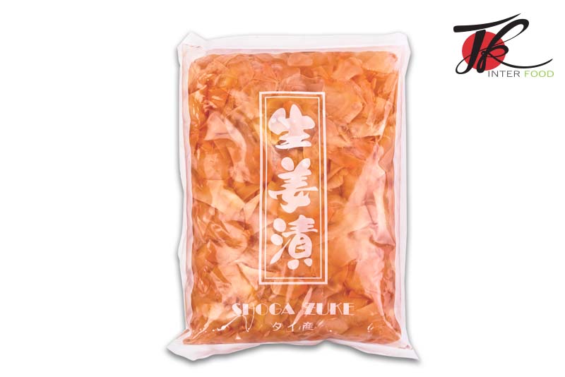 ขิงดองสไลด์ สีชมพู Pink Pickled Ginger Sliced